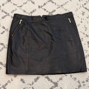 Mango Black Mini Skirt with Gold Zippers